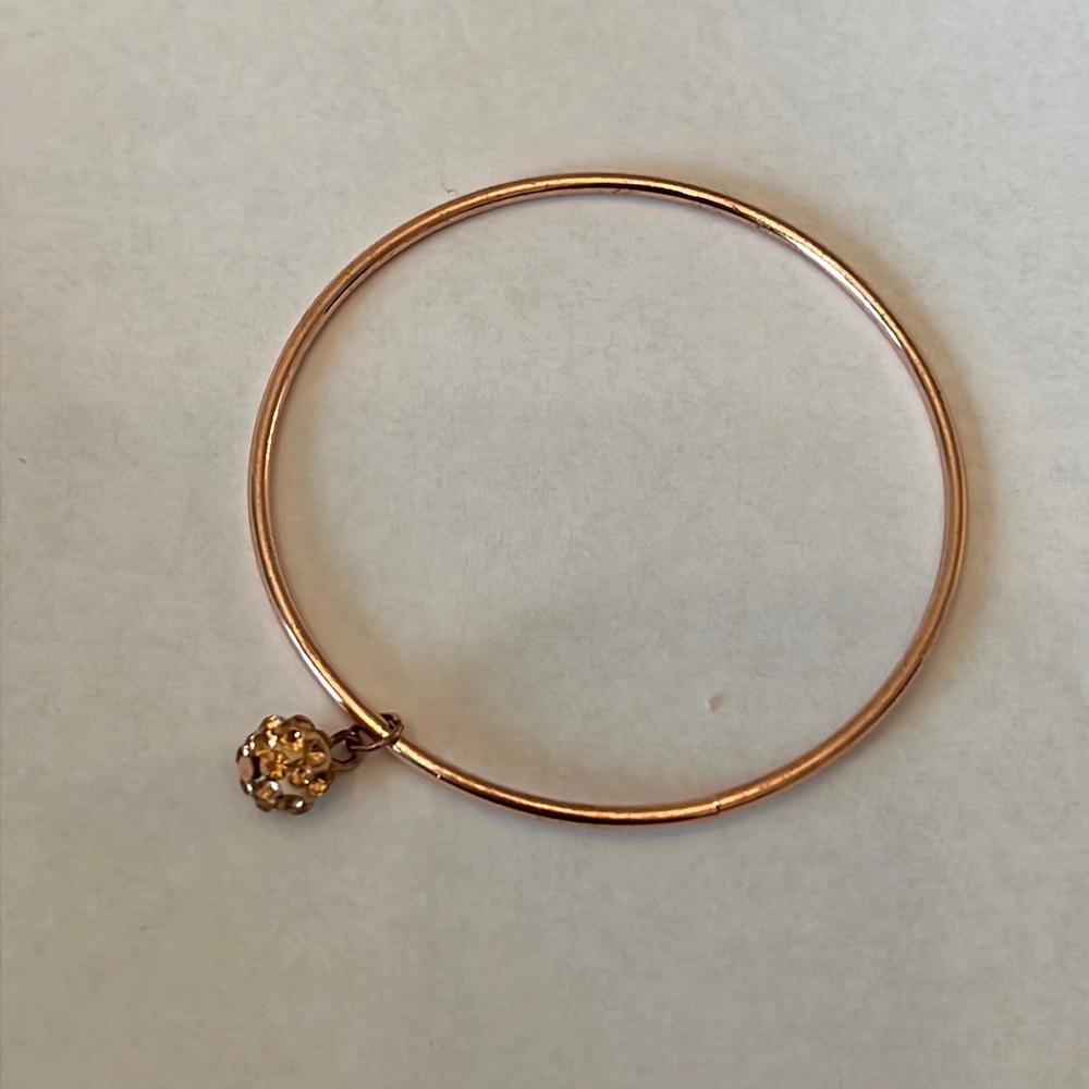 Rose gold plated disco ball bangle bracelet